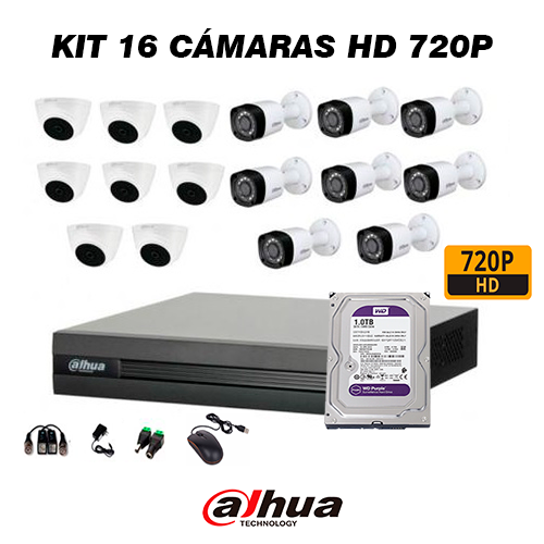 KIT 16 Cámaras HD 720P