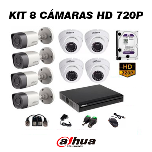 KIT 8 Cámaras HD 720P_Dahua